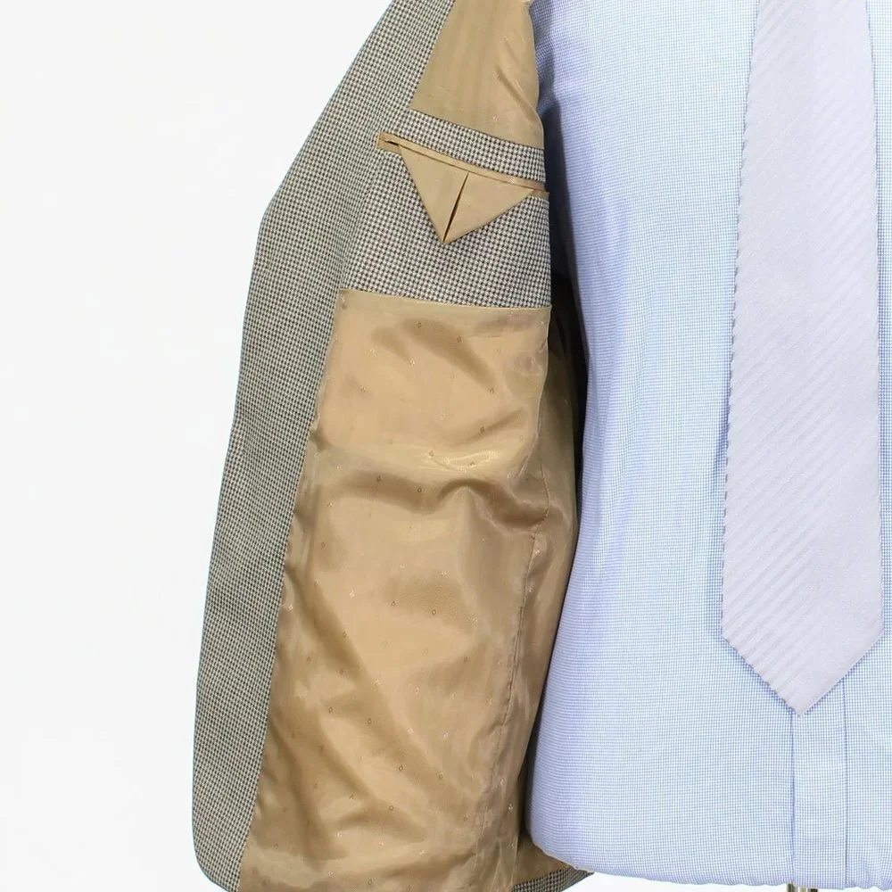 Van Heusen 42S Beige HT 2-Button Sport Coat Blazer Jacket B720